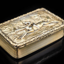 Load image into Gallery viewer, Silver Gilt Snuff Box with High Relief Horse Riding Design - Joseph Willmore 1836 - Artisan Antiques
