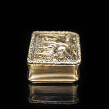 Load image into Gallery viewer, Silver Gilt Snuff Box with High Relief Horse Riding Design - Joseph Willmore 1836 - Artisan Antiques

