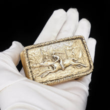 Load image into Gallery viewer, Silver Gilt Snuff Box with High Relief Horse Riding Design - Joseph Willmore 1836 - Artisan Antiques
