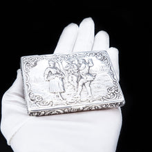 Load image into Gallery viewer, Large German Silver Snuff Box with Magnificent Repousse &amp; Gilt Interior - 19th Century - Artisan Antiques

