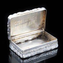 Load image into Gallery viewer, Victorian Silver Hand Engraved Snuff Box by Edward Smith - 1857 - Artisan Antiques

