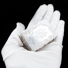 Load image into Gallery viewer, Victorian Silver Hand Engraved Snuff Box by Edward Smith - 1857 - Artisan Antiques
