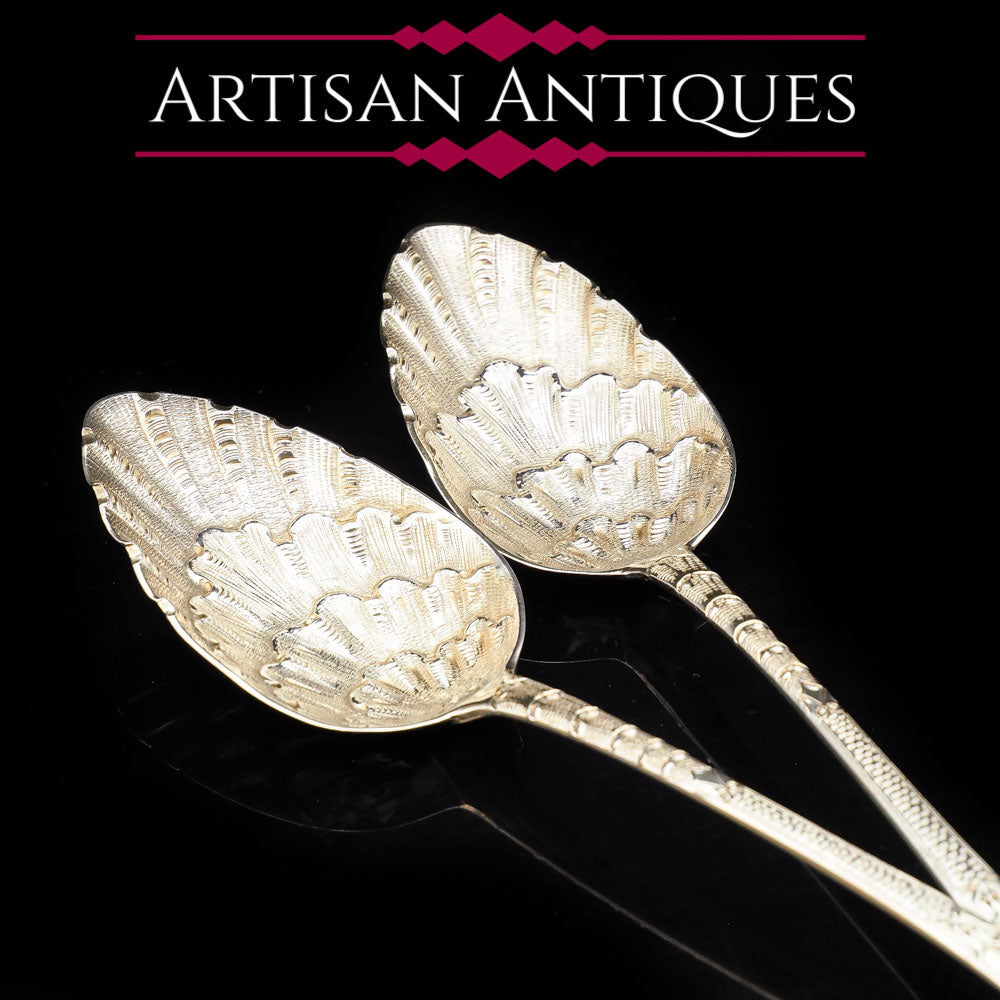 Magnificent Georgian Silver Gilt Spoons - Solomon Royes 1821 - Artisan Antiques