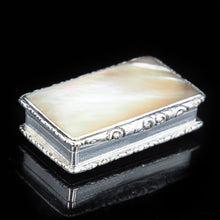 Load image into Gallery viewer, Georgian Silver Mounted Mother of Pearl Snuff Box - William Pugh 1831 - Artisan Antiques
