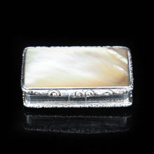 Load image into Gallery viewer, Georgian Silver Mounted Mother of Pearl Snuff Box - William Pugh 1831 - Artisan Antiques

