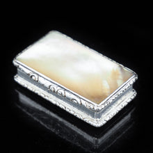 Load image into Gallery viewer, Georgian Silver Mounted Mother of Pearl Snuff Box - William Pugh 1831 - Artisan Antiques
