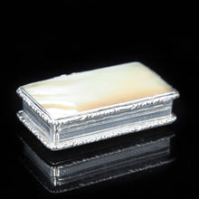 Load image into Gallery viewer, Georgian Silver Mounted Mother of Pearl Snuff Box - William Pugh 1831 - Artisan Antiques
