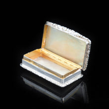 Load image into Gallery viewer, Georgian Silver Mounted Mother of Pearl Snuff Box - William Pugh 1831 - Artisan Antiques
