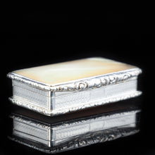 Load image into Gallery viewer, Georgian Silver Mounted Mother of Pearl Snuff Box - William Pugh 1831 - Artisan Antiques
