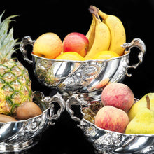 Load image into Gallery viewer, Magnificent Solid Silver Centerpiece Fruit Bowls | Royal Suppliers - Carrington &amp; Co 1890 - Artisan Antiques
