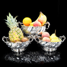 Load image into Gallery viewer, Magnificent Solid Silver Centerpiece Fruit Bowls | Royal Suppliers - Carrington &amp; Co 1890 - Artisan Antiques
