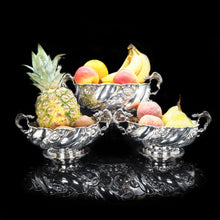 Load image into Gallery viewer, Magnificent Solid Silver Centerpiece Fruit Bowls | Royal Suppliers - Carrington &amp; Co 1890 - Artisan Antiques
