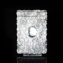 Load image into Gallery viewer, Antique Victorian Silver Card Case with Unique Floral Motif - George Unite 1885 - Artisan Antiques
