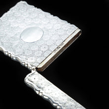 Load image into Gallery viewer, Antique Victorian Silver Card Case with Unique Floral Motif - George Unite 1885 - Artisan Antiques
