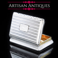 Load image into Gallery viewer, Georgian Solid Silver Snuff Box with Gilt Interior - Birmingham 1823 - Artisan Antiques
