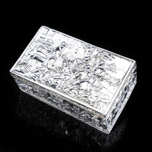 Load image into Gallery viewer, Raised Scenic Silver Table Snuff Box with Gilt Interior - Berthold Muller - Artisan Antiques
