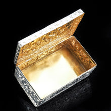 Load image into Gallery viewer, Raised Scenic Silver Table Snuff Box with Gilt Interior - Berthold Muller - Artisan Antiques
