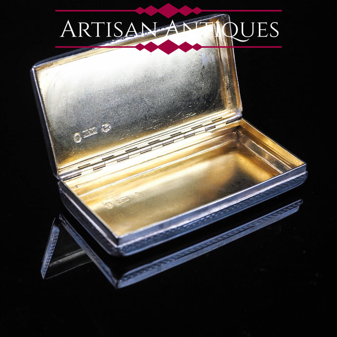 Antique English Pocket Snuff Box - Nathaniel Mills 1825 - Artisan Antiques