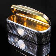 Load image into Gallery viewer, Antique Imperial Russian Silver Snuff Box - Star Niello Pattern - Artisan Antiques
