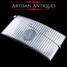Load image into Gallery viewer, English Solid Silver Card Case with Gilt Interior - 20th Century - Artisan Antiques
