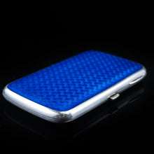 Load image into Gallery viewer, Antique Norwegian Blue Enamel Silver Cigarette Case - c.1890 David Andersen - Artisan Antiques
