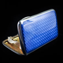 Load image into Gallery viewer, Antique Norwegian Blue Enamel Silver Cigarette Case - c.1890 David Andersen - Artisan Antiques
