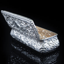 Load image into Gallery viewer, Antique Large Table Snuff Box with Acanthus Repousse - Birmingham 1901 - Artisan Antiques
