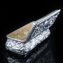 Load image into Gallery viewer, Antique Large Table Snuff Box with Acanthus Repousse - Birmingham 1901 - Artisan Antiques
