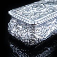 Load image into Gallery viewer, Antique Large Table Snuff Box with Acanthus Repousse - Birmingham 1901 - Artisan Antiques
