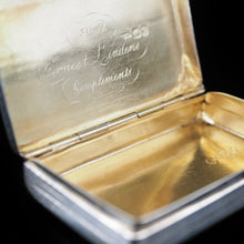 Load image into Gallery viewer, Antique English Solid Silver Snuff Box with Gilt Interior - London 1831 - Artisan Antiques
