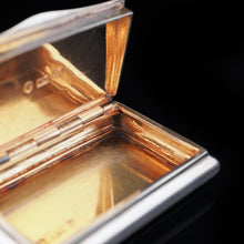 Load image into Gallery viewer, Antique English Victorian Solid Silver Snuff Box with Gold Gilt Interior - Birmingham 1838 - Artisan Antiques
