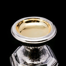 Load image into Gallery viewer, A Unique Antique Pair of Solid Silver Salt Cellars, Pedestal Design - Daniel &amp; John Wellby 1886 - Artisan Antiques
