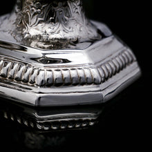 Load image into Gallery viewer, A Unique Antique Pair of Solid Silver Salt Cellars, Pedestal Design - Daniel &amp; John Wellby 1886 - Artisan Antiques
