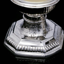 Load image into Gallery viewer, A Unique Antique Pair of Solid Silver Salt Cellars, Pedestal Design - Daniel &amp; John Wellby 1886 - Artisan Antiques
