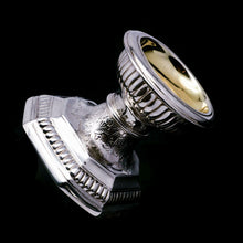 Load image into Gallery viewer, A Unique Antique Pair of Solid Silver Salt Cellars, Pedestal Design - Daniel &amp; John Wellby 1886 - Artisan Antiques
