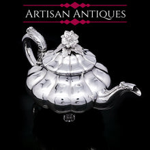 Load image into Gallery viewer, Antique Georgian Solid Silver Teapot &#39;Melon Shaped&#39; - Robert Hennell 1836 - Artisan Antiques
