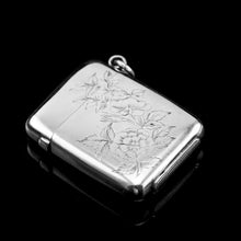 Load image into Gallery viewer, Antique Victorian Solid Silver Vesta Case Aesthetic Style Engravings - Joseph Whitten 1885
