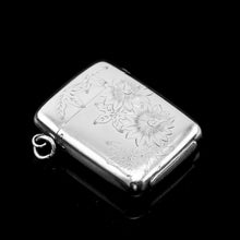 Load image into Gallery viewer, Antique Victorian Solid Silver Vesta Case Aesthetic Style Engravings - Joseph Whitten 1885
