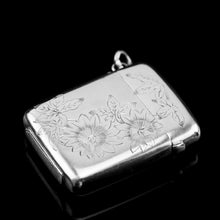 Load image into Gallery viewer, Antique Victorian Solid Silver Vesta Case Aesthetic Style Engravings - Joseph Whitten 1885
