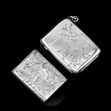 Load image into Gallery viewer, Antique Victorian English Solid Silver Vesta Case with Aesthetic Style Engravings - Sampson Mordan &amp; Co 1889
