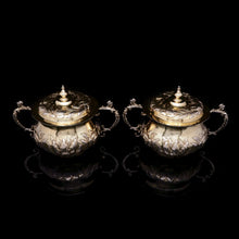 Load image into Gallery viewer, A Spectacular Pair of Solid Silver Gilt Bowls/Porringers - Carrington &amp; Co 1909 - Artisan Antiques
