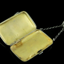 Load image into Gallery viewer, Antique Solid Silver Blue Enamel Guilloche Cigarette Case - Robert Chandler 1916
