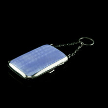 Load image into Gallery viewer, Antique Solid Silver Blue Enamel Guilloche Cigarette Case - Robert Chandler 1916
