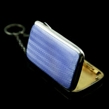 Load image into Gallery viewer, Antique Solid Silver Blue Enamel Guilloche Cigarette Case - Robert Chandler 1916
