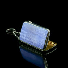 Load image into Gallery viewer, Antique Solid Silver Blue Enamel Guilloche Cigarette Case - Robert Chandler 1916
