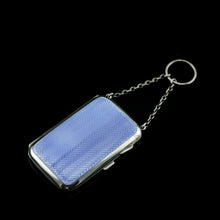 Load image into Gallery viewer, Antique Solid Silver Blue Enamel Guilloche Cigarette Case - Robert Chandler 1916
