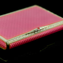 Load image into Gallery viewer, RESERVED An English Solid Silver Pink Enamel Snuff/Pill Box - P.H.Vogel &amp; Co London 1926
