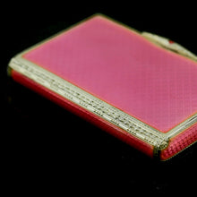 Load image into Gallery viewer, RESERVED An English Solid Silver Pink Enamel Snuff/Pill Box - P.H.Vogel &amp; Co London 1926

