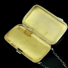 Load image into Gallery viewer, Antique Solid Silver Blue Enamel Guilloche Cigarette Case - Robert Chandler 1916
