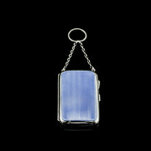 Load image into Gallery viewer, Antique Solid Silver Blue Enamel Guilloche Cigarette Case - Robert Chandler 1916

